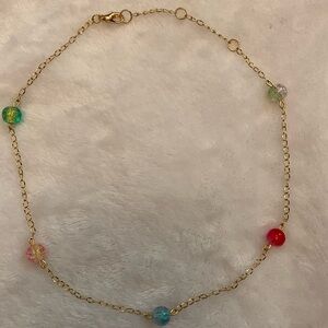 Hand crafted Crackle glass bead adjustable choker